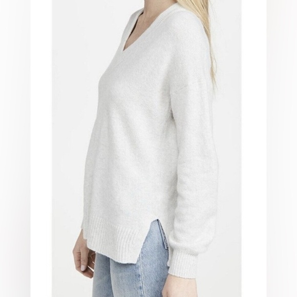 Madewell | Women's Bartlett V-Neck Pullover Sweater Coziest Yarn Heather Smoke L - Picture 2 of 11